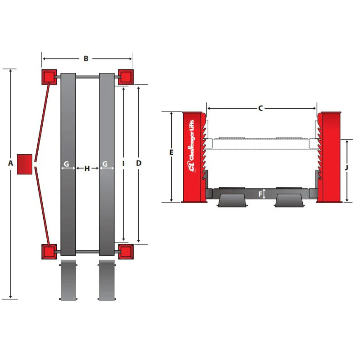 Challenger 44040X 4-Post Lift 40000 lb Chain-Driven