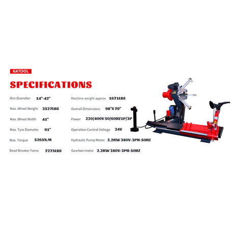 Katool KT-T260 14"-42" Rims Heavy Duty Tire Changer