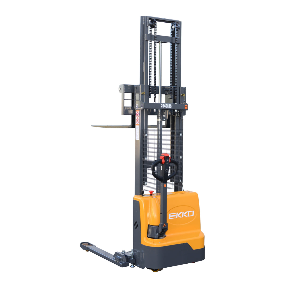 EKKO EB12E 2,640 lbs Capacity 119.4" Height Full Powered Straddle Stacker