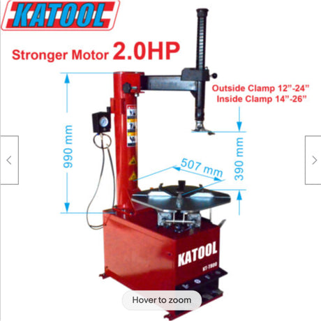 Katool KT-T800 12"-24" Rims Wheel Clamp Tire Changer Machine