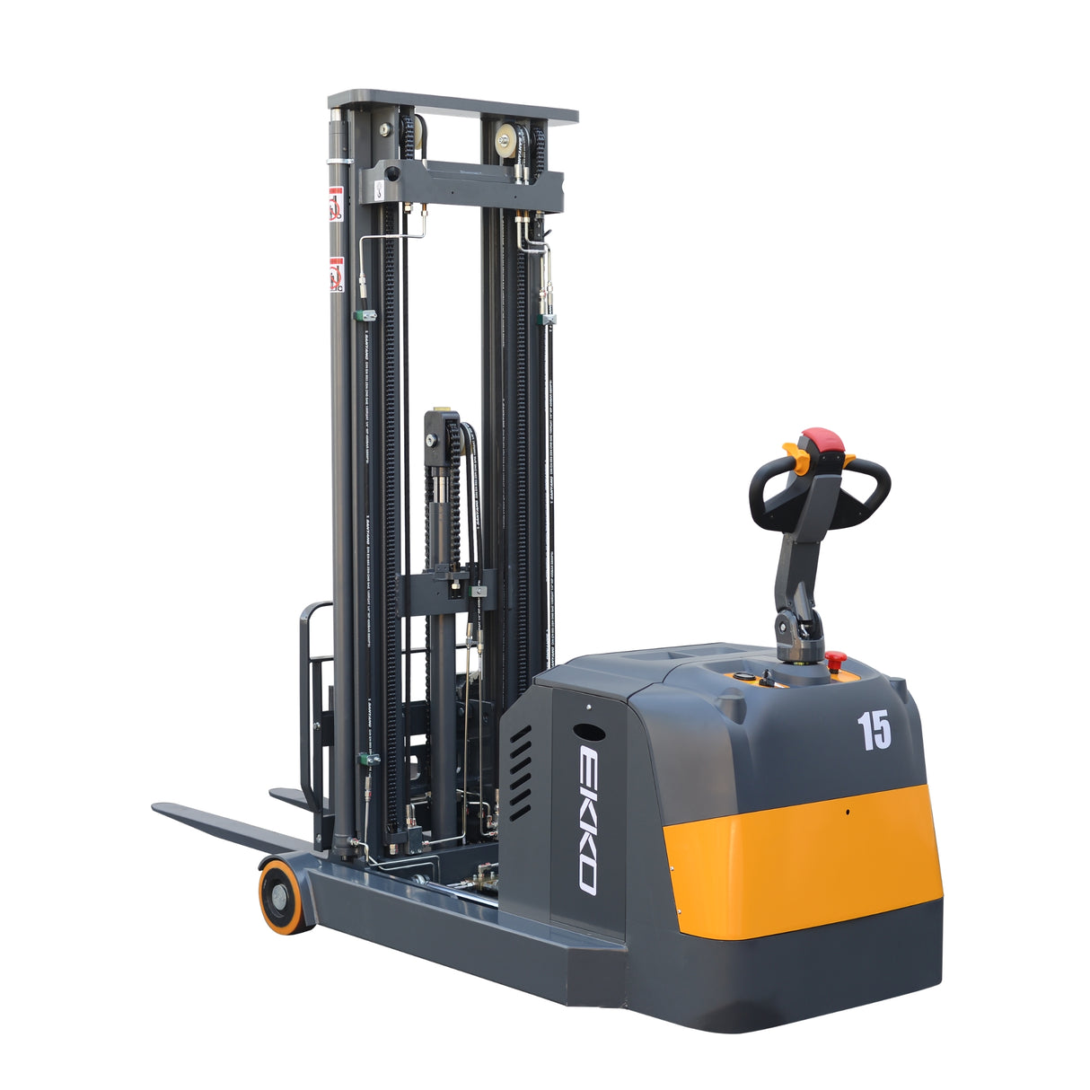EKKO EH15T 3,300 lbs Capacity 138" Height Moving Mast Walkie Reach Truck