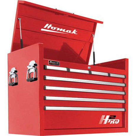 Homak H2Pro 36" 8-Drawer Top Chest — 100 lb Slides, Gas Struts, EVA Liners