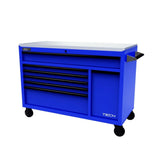 Homak 54" TECH 7-Drawer Rolling Workstation — Power Tool Drawer, Stainless Top, 520 lb Casters