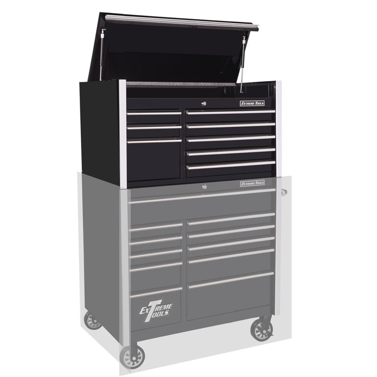 Extreme Tools RX Series 41in W x 25in D 8-Drawer Top Chest, Black
