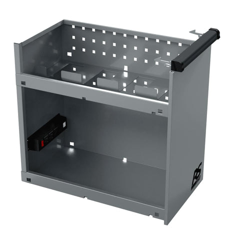 Homak 44" RS Pro 9-Drawer Flip-Top Power Service Cart — Stainless Worksurface, 4 Outlets + 2 USB