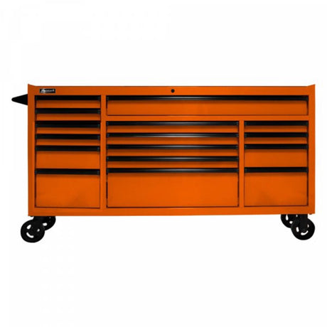 Homak 72" RS Pro 16-Drawer Roller Cabinet — 24" Depth, 100 lb Slides, 660 lb Casters