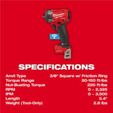 Milwaukee M18 FUEL 3/8 in Controlled Torque Compact Impact Wrench (Bare Tool) with TORQUE-SENSE