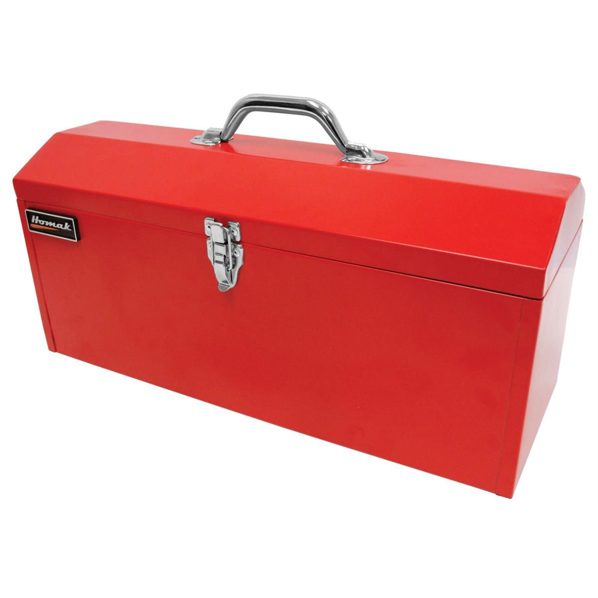 Homak 19" Hip-Roof Steel Toolbox — 21-Gauge, Internal Steel Tray, Red