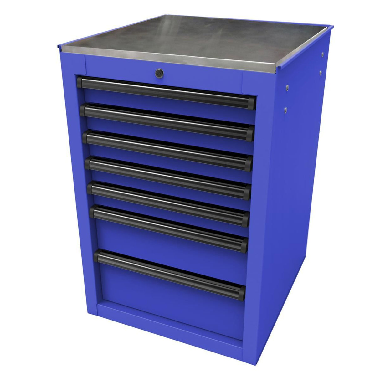 Homak RS Pro 22" 7-Drawer Side Cabinet — 24" Depth, Stainless Top, 100 lb Slides
