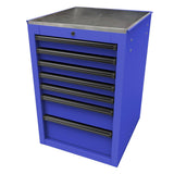 Homak RS Pro 22" 7-Drawer Side Cabinet — 24" Depth, Stainless Top, 100 lb Slides