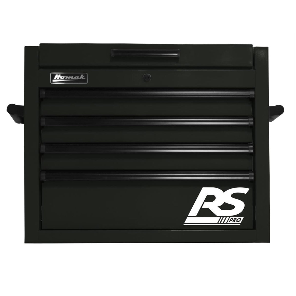 Homak 27" RS Pro 4-Drawer Top Chest with Outlet — 24" Depth, 100 lb Slides, 3-Outlet Till