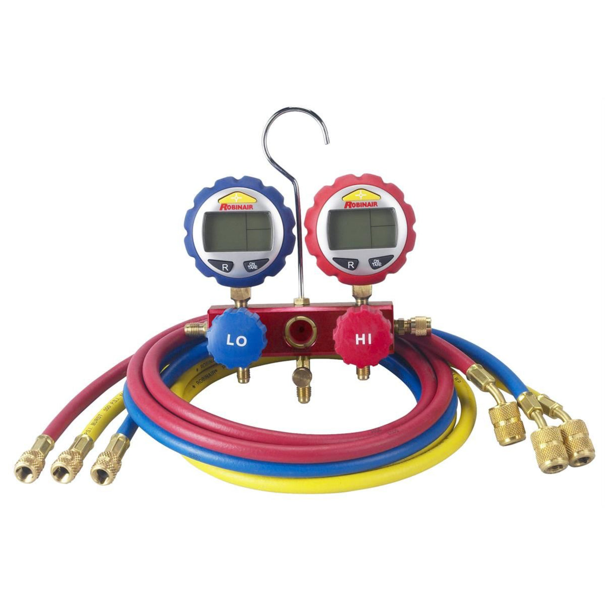 Robinair 43180 2-Way Aluminum Manifold with Digital Gauges, 17 Refrigerants