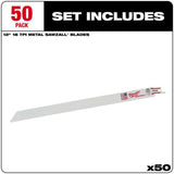 Milwaukee 12 in. 18 TPI Thin Kerf SAWZALL Blades (50 Pack)