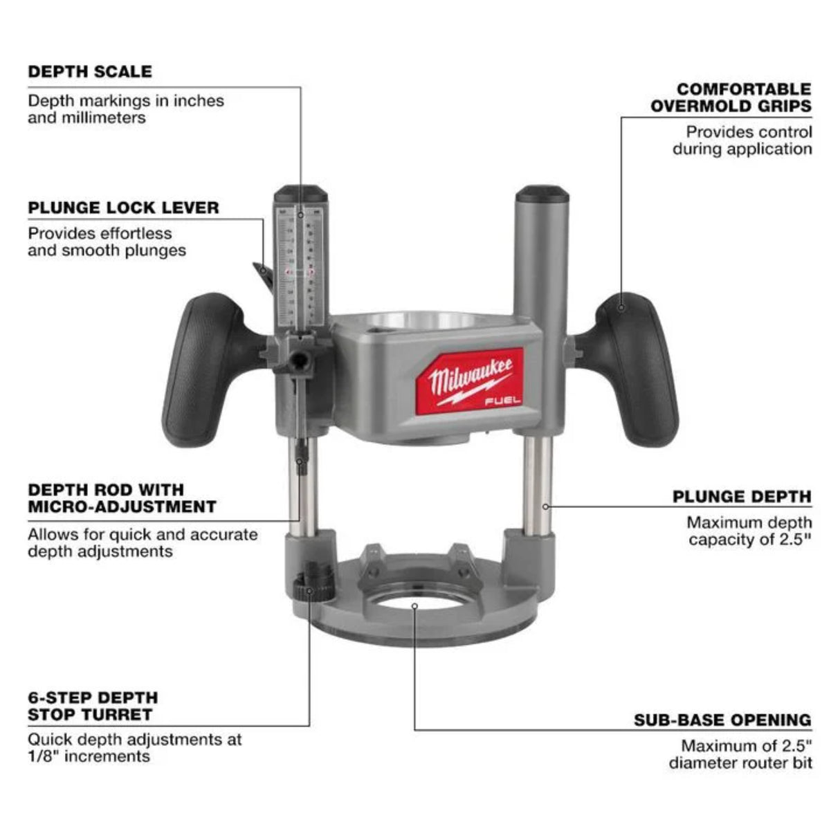 Milwaukee 1/2 in Router Plunge Base