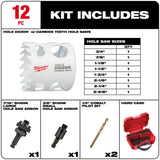 Milwaukee HOLE DOZER with Carbide Teeth Plumber Hole Saw Kit 12pc
