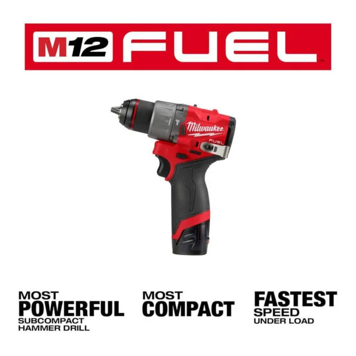 Milwaukee M12 1/2 Inch Cordless Hammer Drill/Driver Kit with Battery and Charger