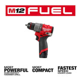 Milwaukee M12 1/2 Inch Cordless Hammer Drill/Driver Kit with Battery and Charger