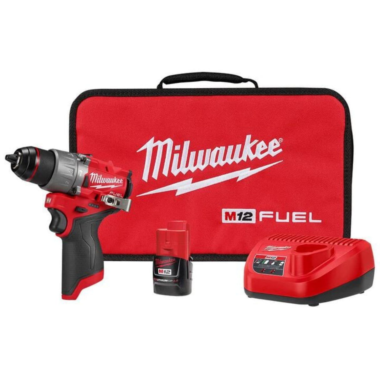 Milwaukee M12 1/2 Inch Cordless Hammer Drill/Driver Kit with Battery and Charger
