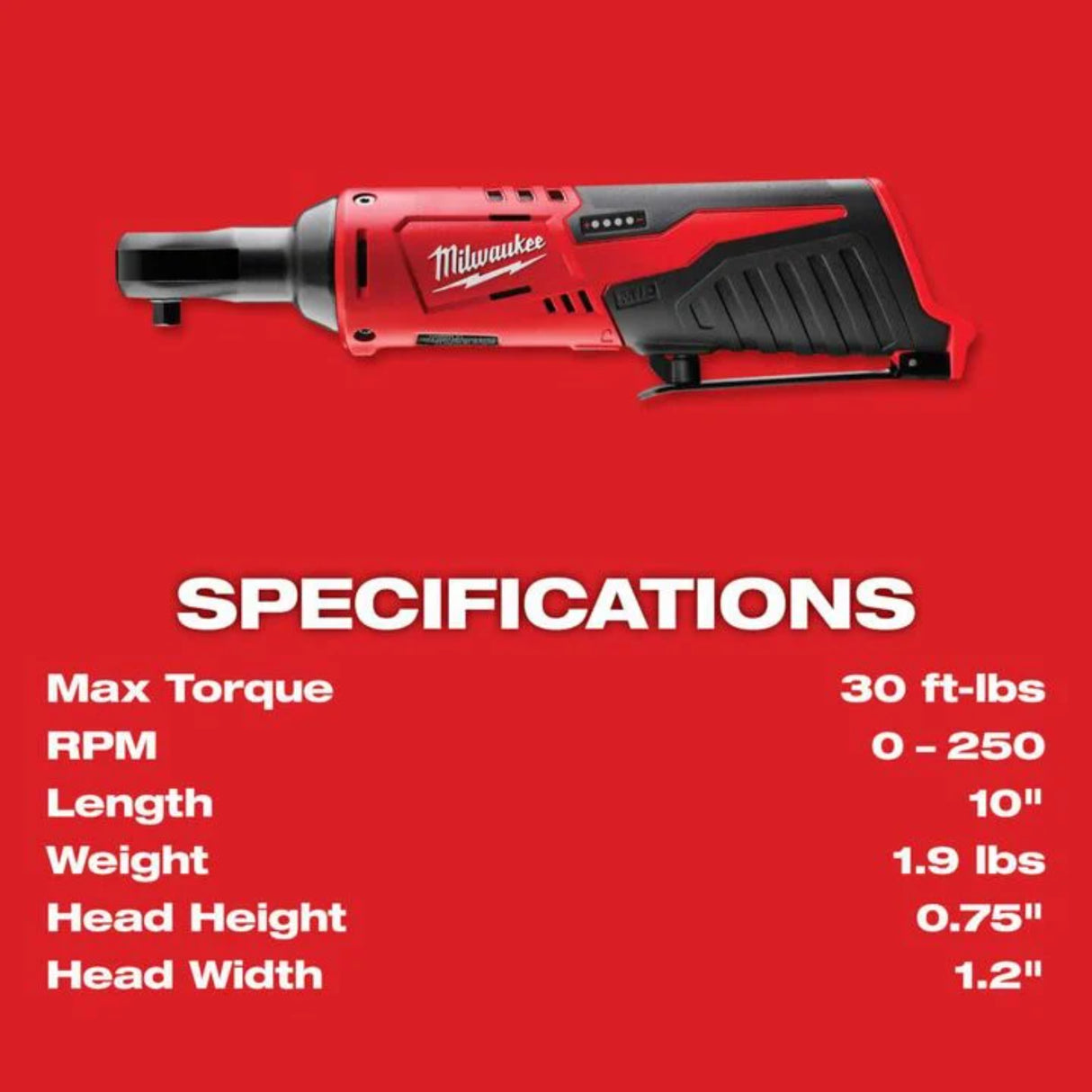 Milwaukee M12 Cordless 1/4 In. Ratchet (Bare Tool)