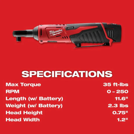 Milwaukee M12 Cordless 3/8 in. Ratchet Kit