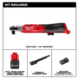 Milwaukee M12 FUEL 1/2 Inch Ratchet Kit