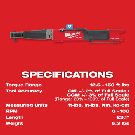 Milwaukee M12 FUEL 1/2inch Digital Torque Wrench with ONE-KEY (Bare Tool)