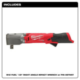 Milwaukee M12 FUEL 1/2inch Right Angle Impact Wrench with Pin Detent (Bare Tool)
