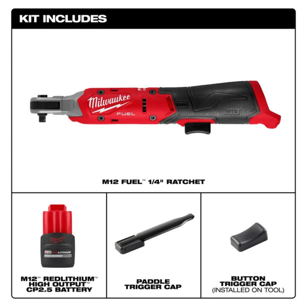 Milwaukee M12 FUEL 1/4 Inch Ratchet Kit