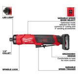Milwaukee M12 FUEL 1/4 Inch Straight Die Grinder Kit