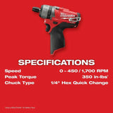 Milwaukee M12 FUEL 2SPD Screwdriver Kit