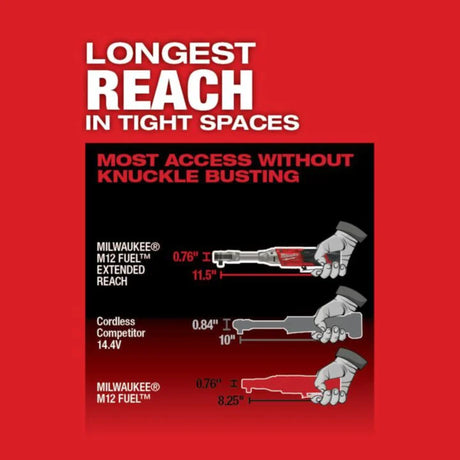 Milwaukee M12 FUEL 3/8 in. Extended Reach Ratchet 1 Battery Kit