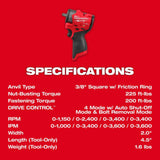 Milwaukee M12 FUEL 3/8 Inch Subcompact Impact Wrench with Friction Ring (Bare Tool)