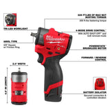 Milwaukee M12 FUEL 3/8 Inch Subcompact Impact Wrench with Friction Ring Kit