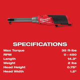 Milwaukee M12 FUEL 3/8inch Extended Reach High Speed Ratchet (Bare Tool)
