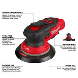 Milwaukee M12 FUEL 6 Inch Random Orbital Sander Kit, 3/32 Inch