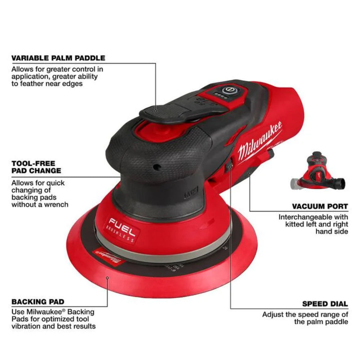 Milwaukee M12 FUEL 6" Random Orbital Sander Kit (3/16")