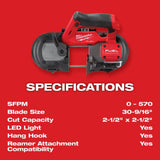 Milwaukee M12 FUEL Compact Band Saw (Bare Tool)