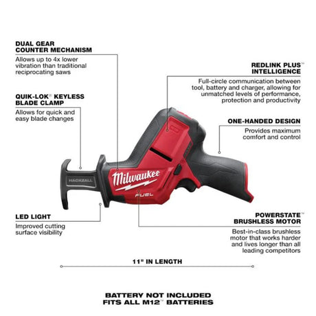 Milwaukee M12 FUEL HACKZALL Reciprocating Saw (Bare Tool)
