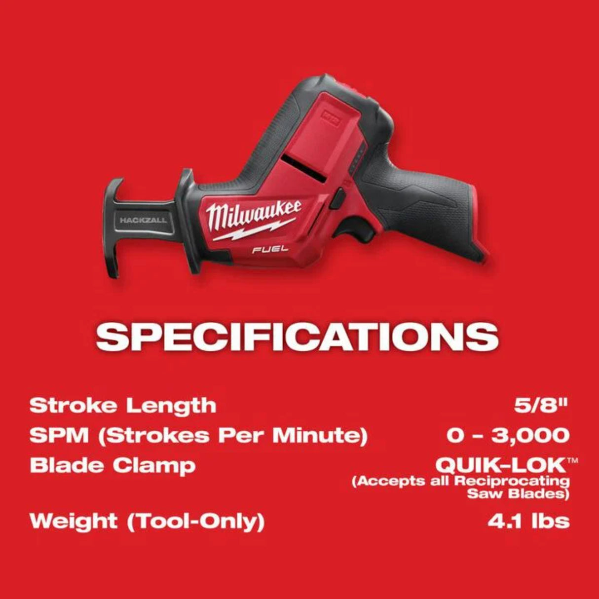Milwaukee M12 FUEL HACKZALL Reciprocating Saw (Bare Tool)