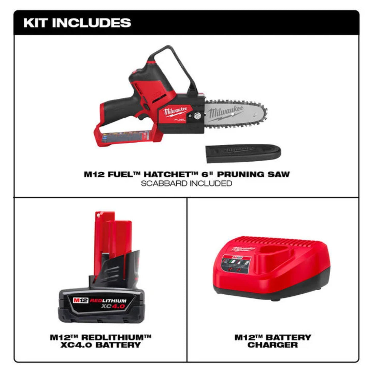 Milwaukee M12 FUEL HATCHET 6 In. Pruning Saw Kit