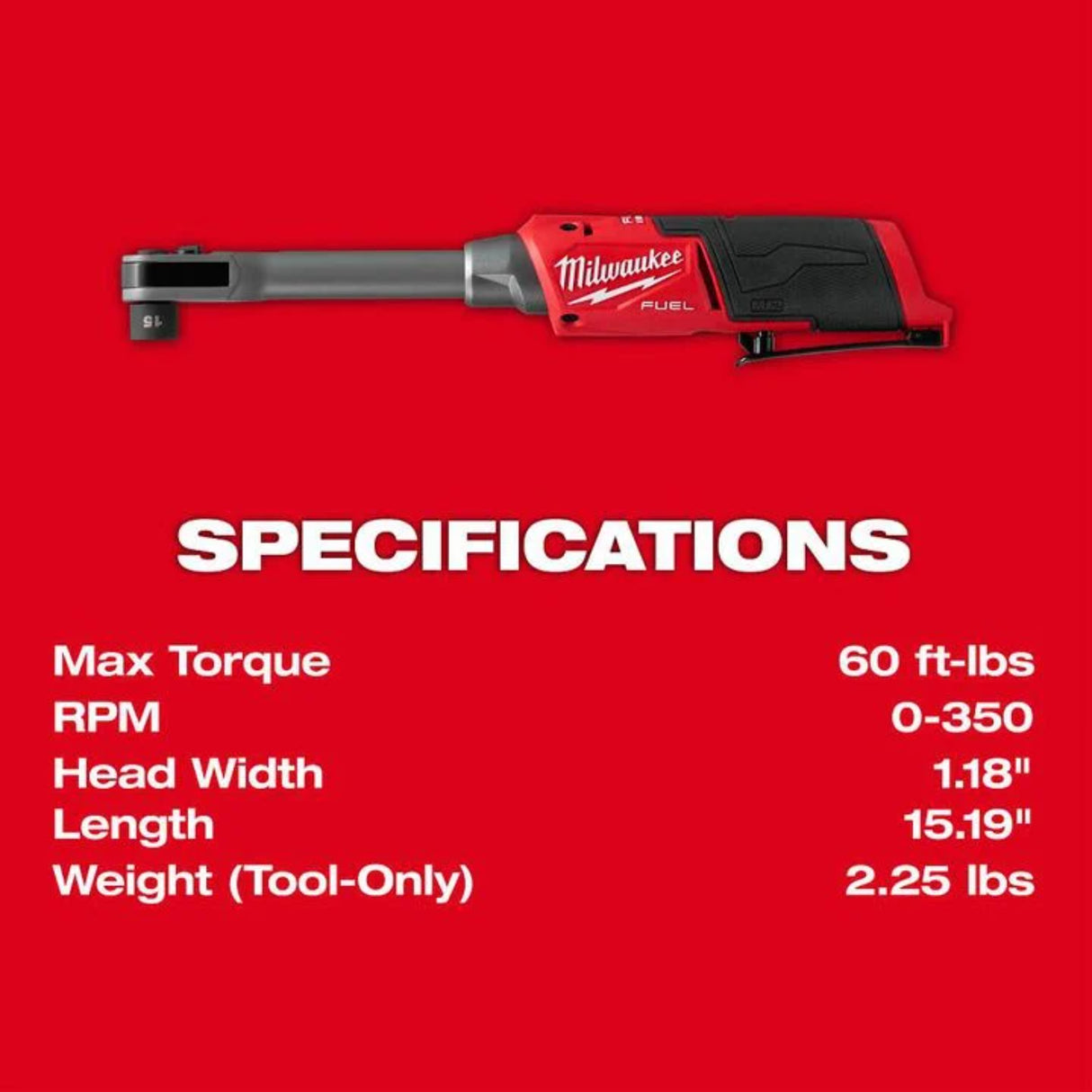Milwaukee M12 FUEL INSIDER Extended Reach Box Ratchet (Bare Tool)