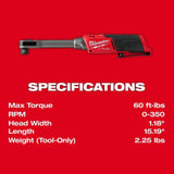 Milwaukee M12 FUEL INSIDER Extended Reach Box Ratchet (Bare Tool)