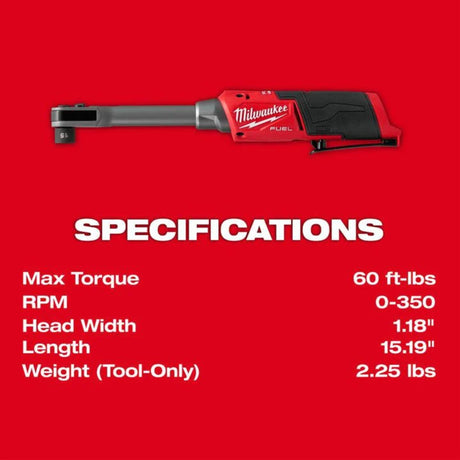 Milwaukee M12 FUEL INSIDER Extended Reach Box Ratchet (Bare Tool)