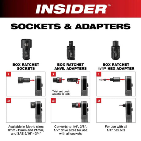 Milwaukee M12 FUEL INSIDER Extended Reach Box Ratchet (Bare Tool)