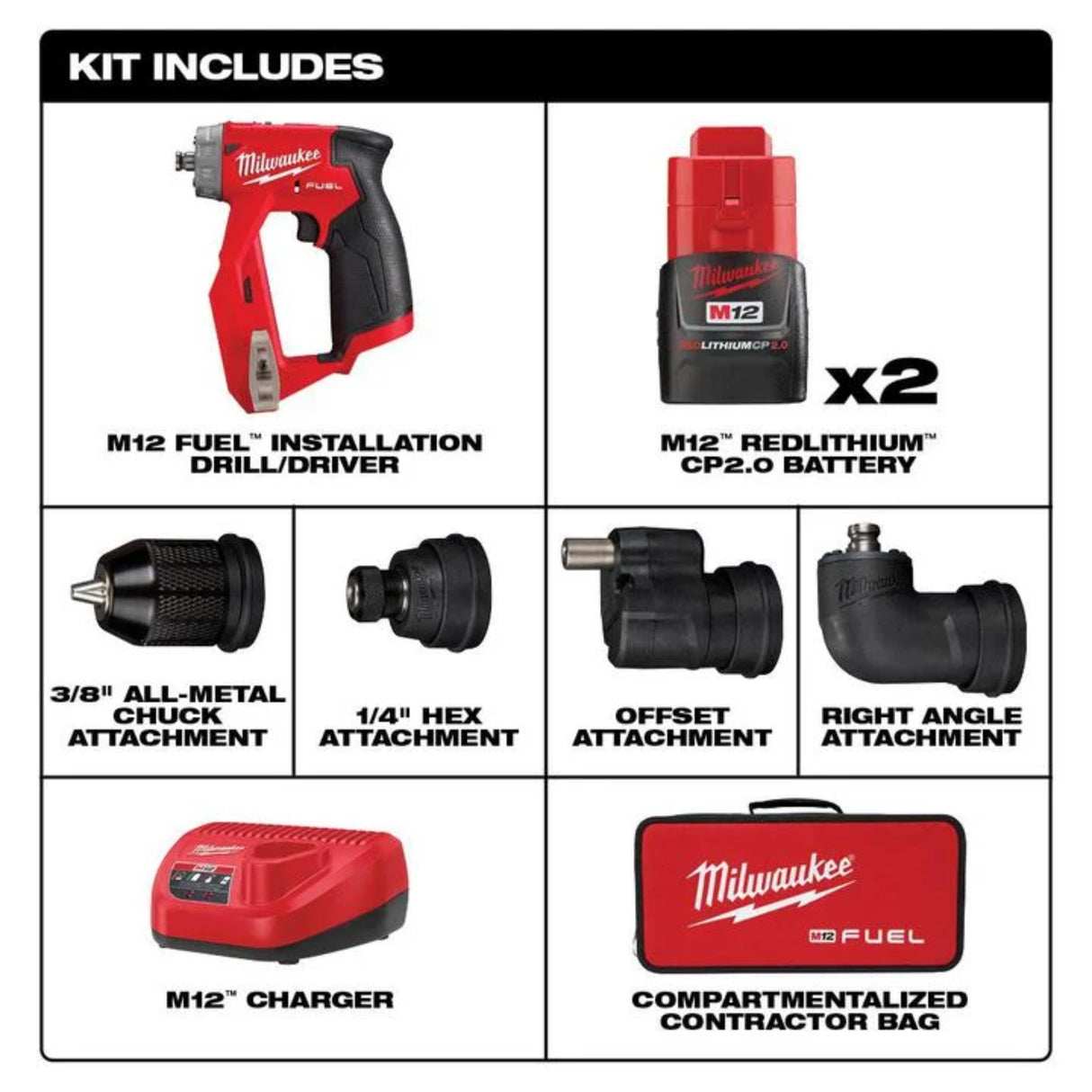 Milwaukee M12 FUEL Installation Drill/Driver Kit