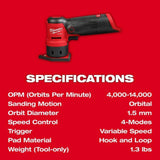 Milwaukee M12 FUEL Orbital Detail Sander (Bare Tool)
