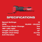 Milwaukee M12 FUEL Oscillating Multi-Tool (Bare Tool)