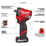 Milwaukee M12 FUEL Stubby 1/2 Inch Impact Wrench Kit