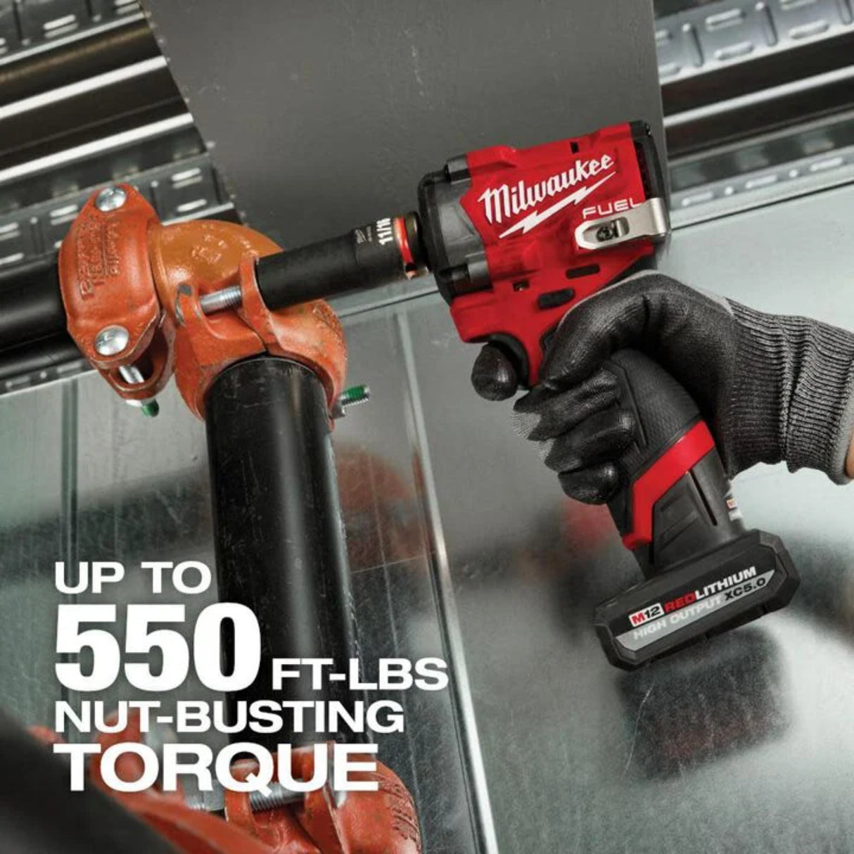 Milwaukee M12 FUEL Stubby 1/2 Inch Impact Wrench with Pin Detent (Bare Tool)