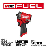 Milwaukee M12 FUEL Stubby 3/8 Inch Impact Wrench (Bare Tool)
